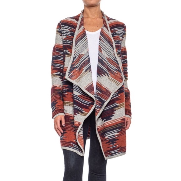 Lucky Brand Aztec Open Drape Sweater Cardigan XS - Picture 1 of 13